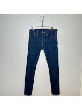 Jean Shop Raw Denim Jeans Kip in Raw Indigo Cut 1107 Orange Line  Size 31 Medium